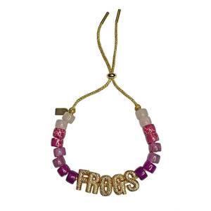 NEW LUCKY STAR JEWELS women's eye candy frogs id bracelet in purple